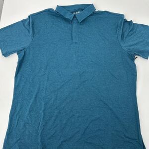NWT ALGo Performance Polo Teal Short Sleeve Buttoned Placket Collar Shirt XL-SH
